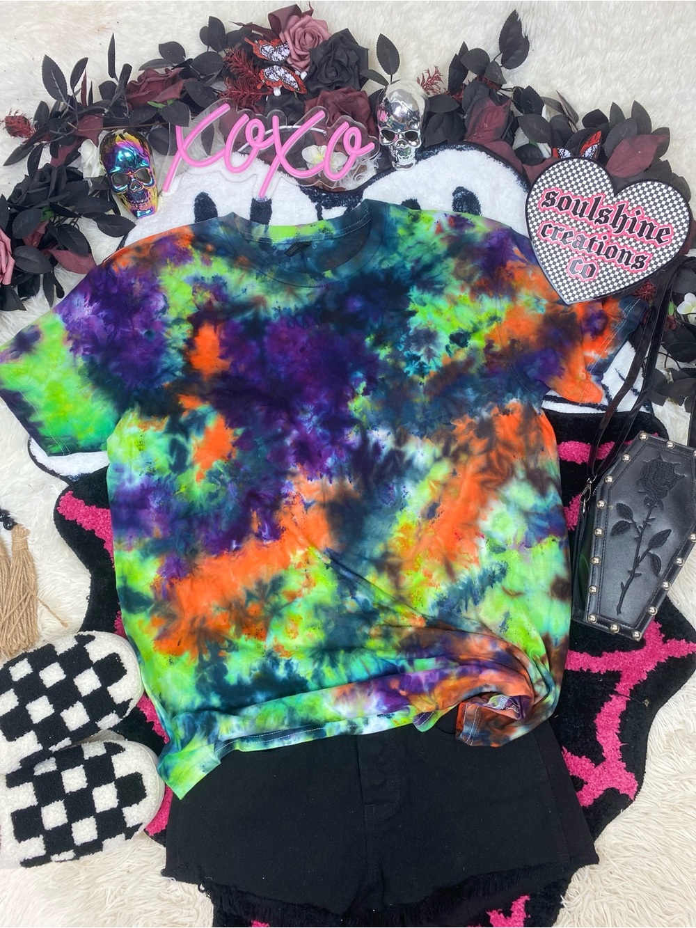 Halloween Scrunch Ice Dyed Tie Dye Shirt